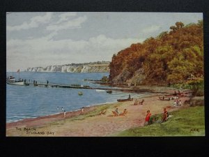 Isle of Purbeck STUDLAND BAY The Beach Artist A.R.Quinton Old Postcard by Salmon