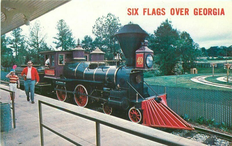 Amusement Park Six Flags Georgia Railroad Scenic South Postcard 20-1831