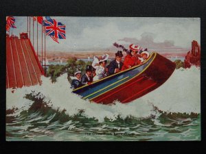 London EARLS COURT Queens Gardens Water Chute Boat c1913 Postcard by G.& P. Ltd