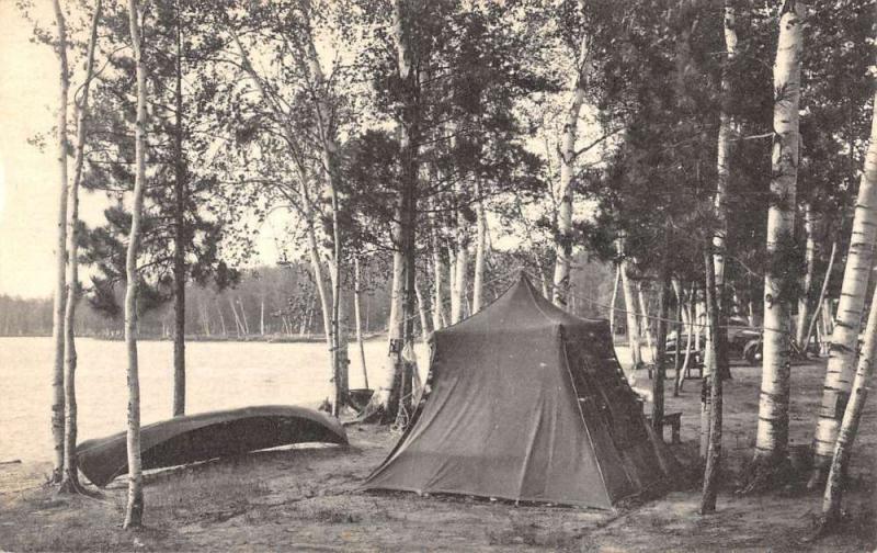 Saranac Lake New York Fish Creek Camping Antique Postcard K7876663