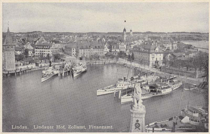 AK Lindau Bodensee Lindauer Hof Zollamt Finanzamt Customs Office German Postcard