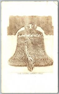 LIVING LIBERTY BELL PATRIOTIC ANTIQUE REAL PHOTO POSTCARD RPPC