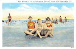 Wilmington North Carolina Beach Bathers Beauties Antique Postcard K30602