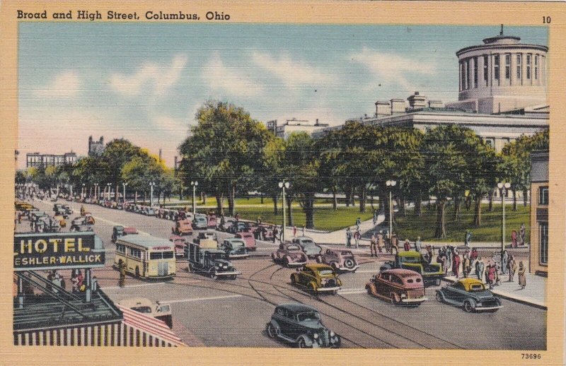 Ohio Columbus Broad and High Street 1947 sk6933