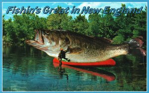 Postcard Fishing is Great in New England Recreational Activity Book & Tackle Pub