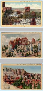 3 Postcards BRYCE CANYON National Park, UT~ Ostler's Castle, Temple, Window Wall