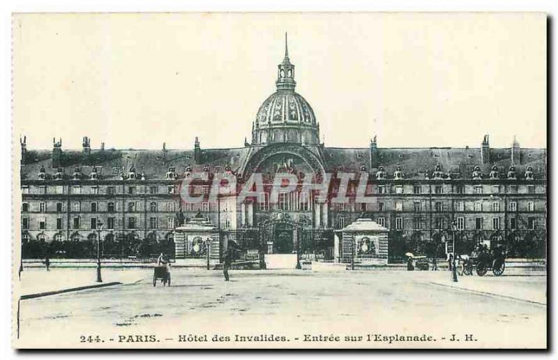 Old Postcard Paris Hotel des Invalides Entree on the Esplanade