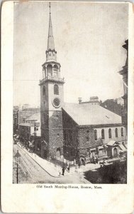 Old South Meeting House Boston Massachusetts MA Antique Postcard UNP UDB Unused 