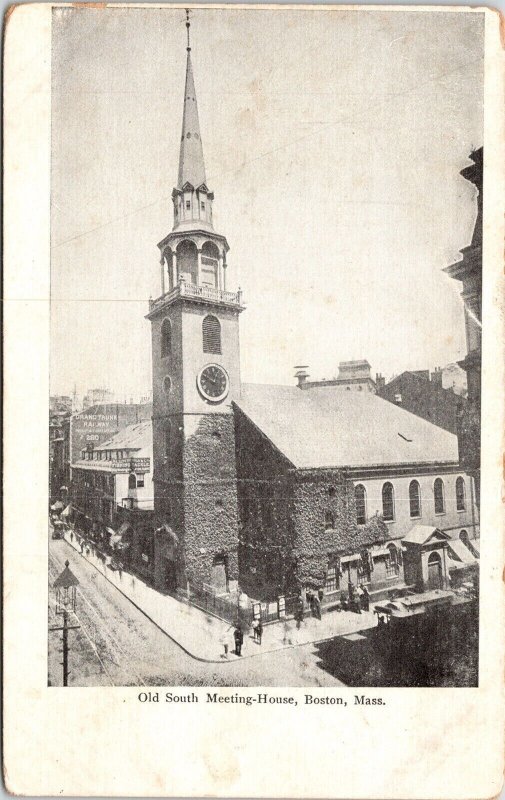 Old South Meeting House Boston Massachusetts MA Antique Postcard UNP UDB Unused 