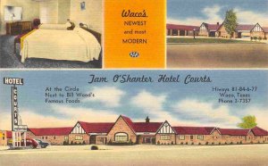 Tam O'Shanter Hotel Courts Motel Waco Texas linen postcard