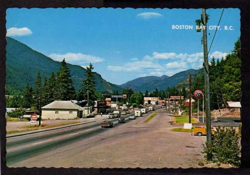 BC Esso 76 Standard Gas Stations Boston Bar City British Columbia Postcard