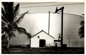 dominican republic, BARAHONA, Sugar Refinery Molasses Tanks (1940s) RPPC (1)