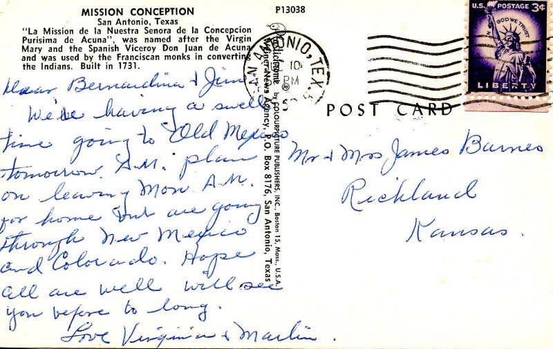 TX - San Antonio. Mission de la Conception de Purisima