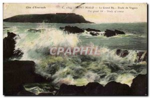 Saint Malo Old Postcard Be The great waves Study