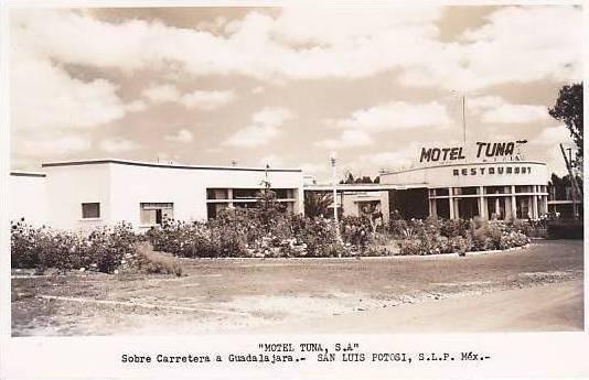 Mexico San Luis Potosi Motel Tuna Restaurant Real Photo RPPC