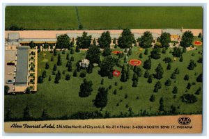 c1950's Alou Tourist Hotel South Bend Indiana IN Aerial View Vintage Postcard