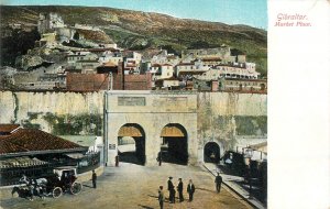 Gibraltar market place old postcard