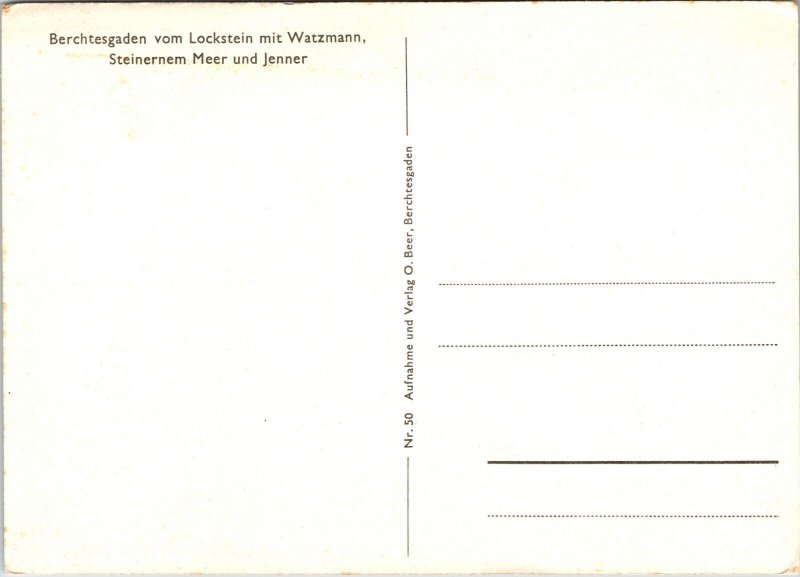 Berchtesgaden, Lockstein, Watzmann, Stein Meer, Tenner Germany Postcard