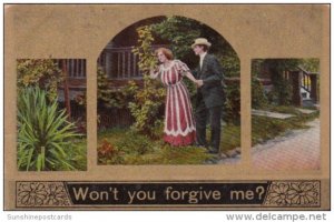 Romantic Couple In The Garden Won't You Forgive Me