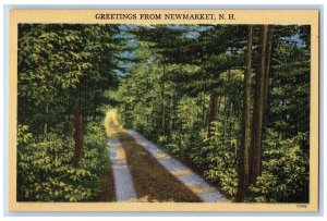 c1940's Greetings From Newmarket Road New Hampshire NH Correspondence Postcard