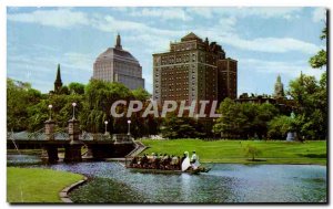 Old Postcard Swan boat public gardens boston massachusetts on beautiful