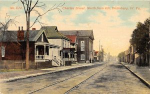 F42/ Wellsburg West Virginia Postcard 1911 Charles Street from 8th Homes 3