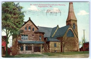 1911 HAGERSTOWN MD ST JOHN'S EPISCOPAL CHURCH & RECTORY HAYS & BROS POSTCARD