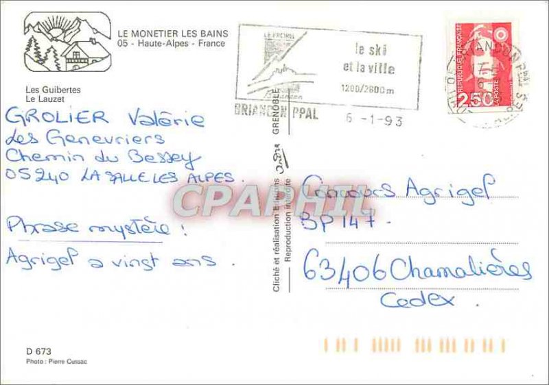 Modern Postcard Le Monetier les Bains Haute Alpes France Serre Chevalier Ski