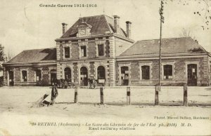 france, RETHEL, La Gare du Chemin de Fer de lEst, Station (1928) Postcard