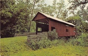 Ten Mile Creek Pennsylvania 1960s Postcard Hughes Covered Bridge