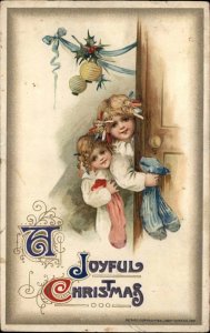 Christmas Cute Kids Stockings c1910 Winsch Postcard