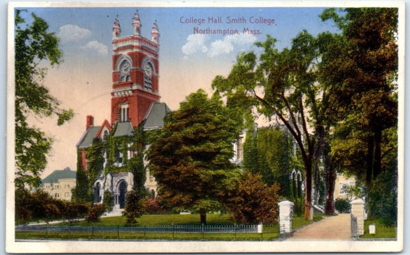 Postcard - College Hall, Smith College - Northampton, Massachusetts