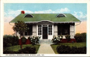 Postcard Dr. Campbell Morgan's Home in Winona Lake, Indiana