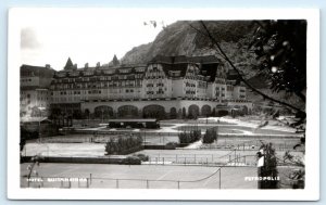 RPPC PETROPOLIS, BRAZIL ~ Tennis Courts HOTEL QUITANDINHA Real Photo Postcard