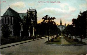 Capitol Avenue, Omaha Nebraska c1908 Vintage Postcard Y03