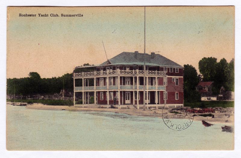 1909 Rochester Yacht Club Summerville New York NY Hand Colored RARE UDB Boating