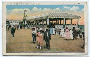 Esplanade Review Asbury Park New Jersey 1920c postcard