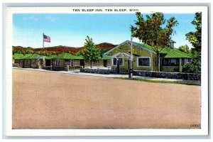 Ten Sleep Wyoming Postcard Ten Sleep Inn Atlantic Yellowstone Pacific US c1940