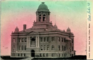 Vintage 1918 Real Photo Postcard RPPC Court House - Red Lake Falls Minnesota 