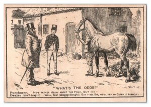Horse Purchaser, Button's Raven Gloss Shoe Dressing Comic Victorian Trade Card 