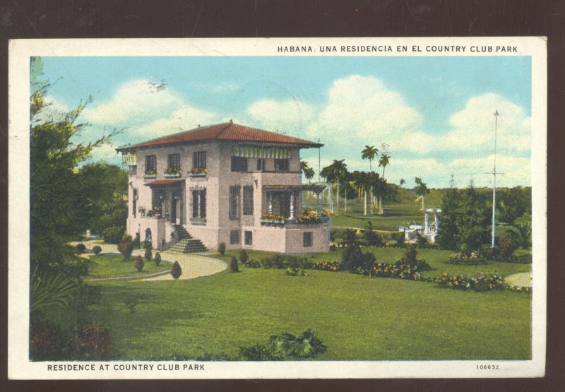 HABANA HAVANA CUBA RESIDENCE AT COUNTRY CLUB PARK VINTAGE POSTCARD