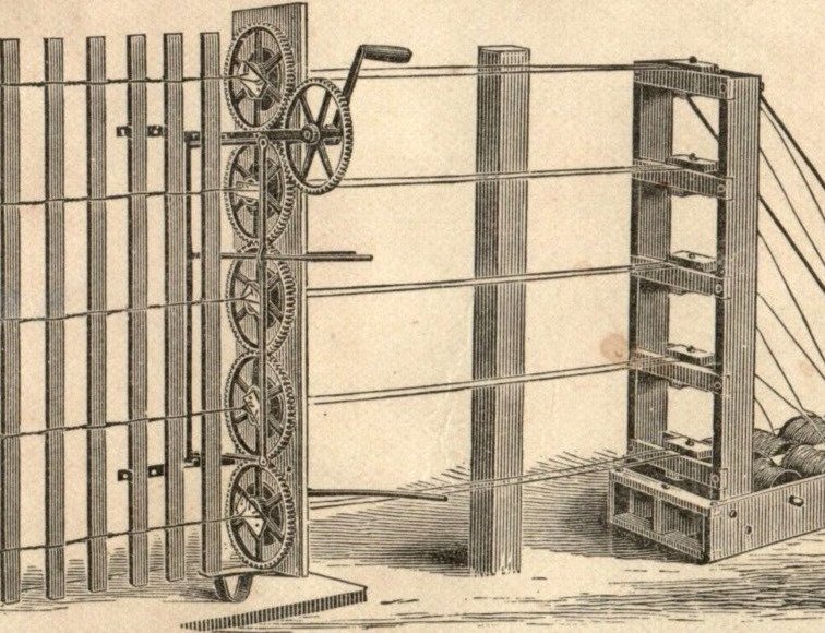 1870s Engraved Portable Fence Loom Co. The Little Giant F49