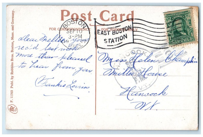 1907 United States Post Office Building East Boston Massachusetts MA Postcard