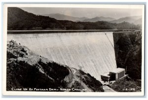 c1940's Close Up Of Fontana Dam North Carolina NC Vintage RPPC Photo Postcard