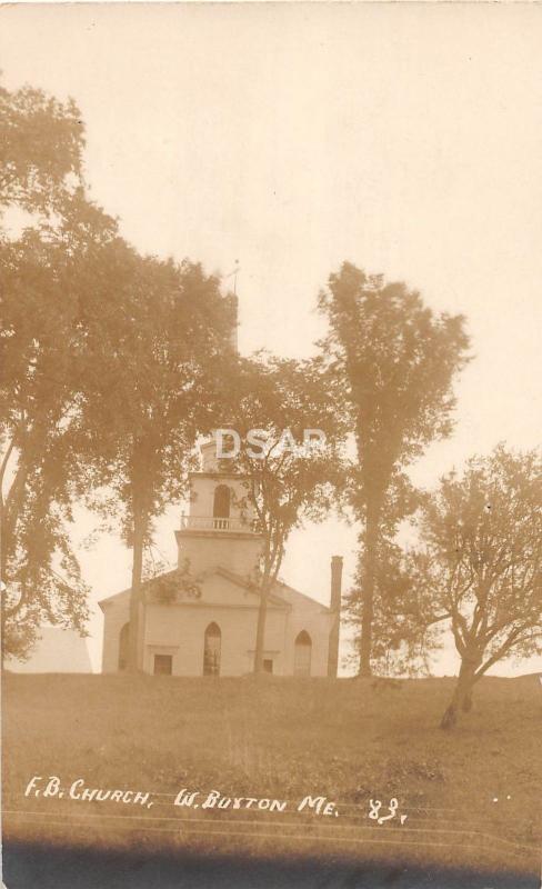 A4/ West Buxton Maine Me RPPC Real Photo Postcard c1910 F.B. Church