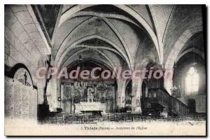 Postcard Old Thiais The church interior