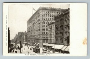 Buffalo NY- New York, Main Street, Urban City Street View, Vintage Postcard 