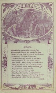 1880's Native American Indians Engraved Summer Poem Moore Victorian P54