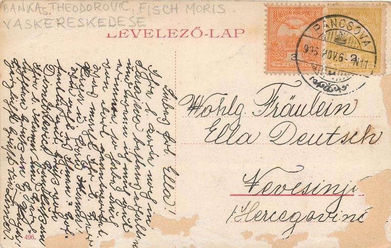 Serbia Hungary Pancsova Pancevo Pantschowa Banstad Panciova bank stores 1906