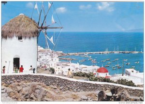 Birds Eye View, Boats in Harbor, Mykonos with the Mile, Greece 40-60s